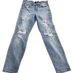 Judy Blue jeans boyfriend distressed paint spots distressed purpose size 11 / 30